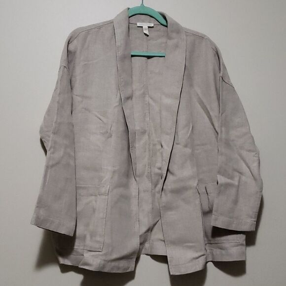 Eileen Fisher women's Petite Organic Linen Jacket medium cream - Picture 4 of 8